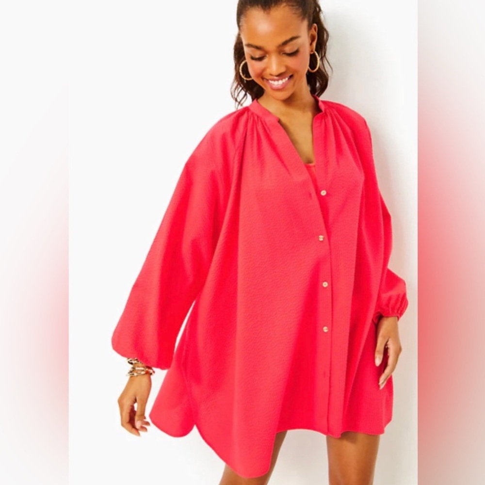 NWT Lilly Pulitzer Andrea Coverup in Mizner Red Size S